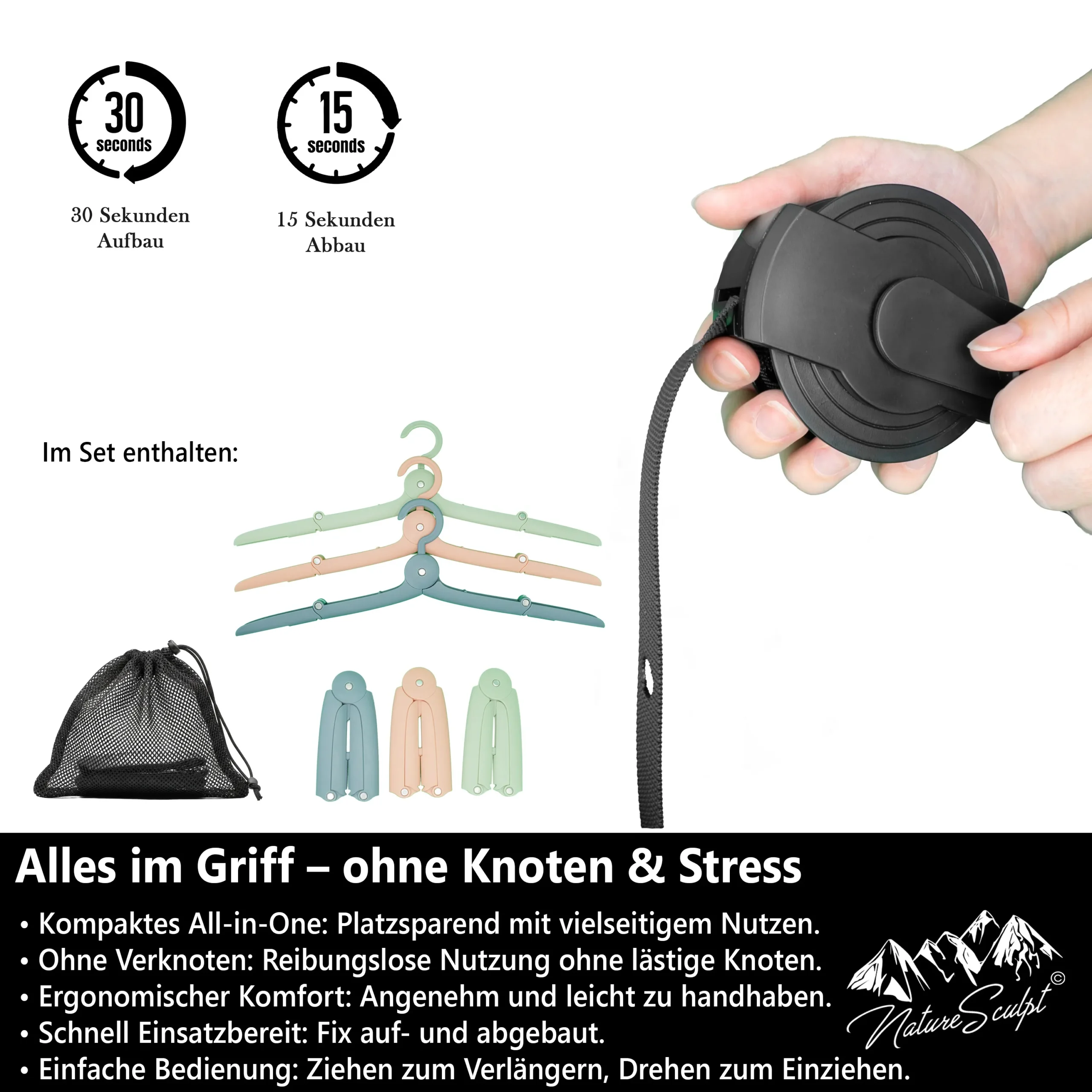 Camping Wäscheleine CampLinePro 1.0 – Bild 5